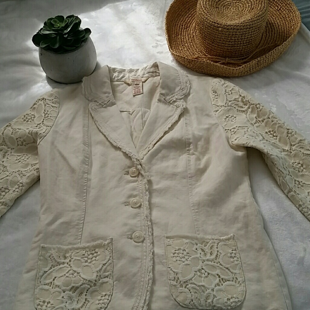 SUNDANCE Ecru Lace Jacket SZ. 2